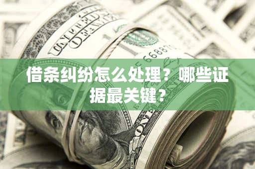 北京借条纠纷怎么处理？哪些证据最关键？