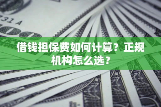 北京借钱担保费如何计算？正规机构怎么选？